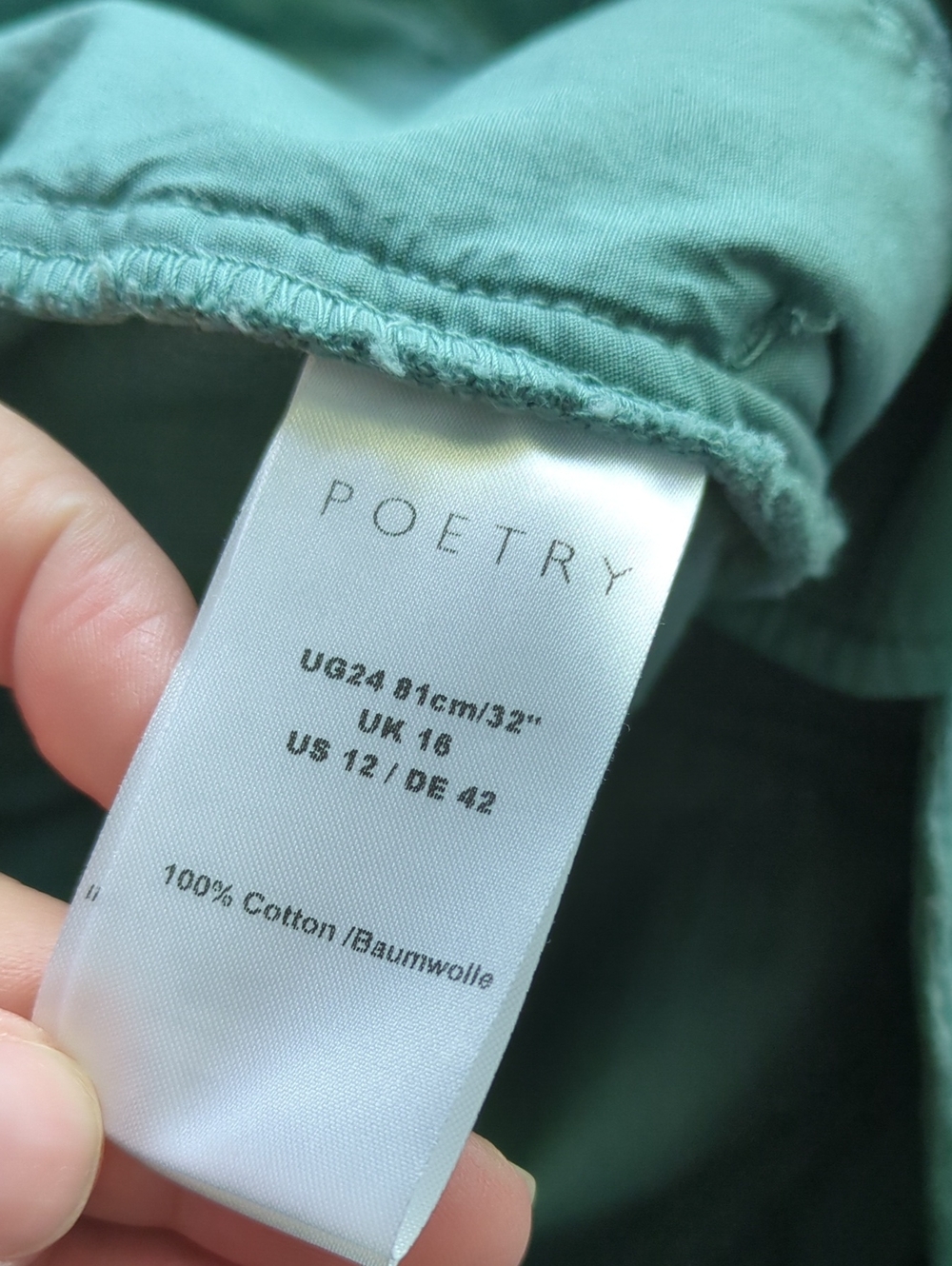 Poetry Women's Green Corduroy Wide-Leg Pants Sz 12 Casual Academia Fall Cozy - Picture 4 of 5
